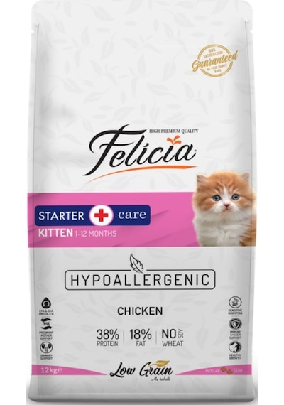 Felicia Kitten Tavuklu ve Hamsili Düşük Tahıllı Yavru Kedi Maması 2 KG