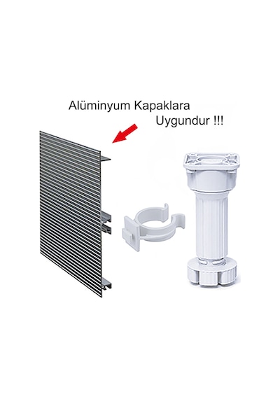 Baza Klipsi Mutfak Dolap Tezgah Alt Kısım Açılır Kapak Tutma Kilidi Ayak Tutucu Kanca -6 Adet Beyaz