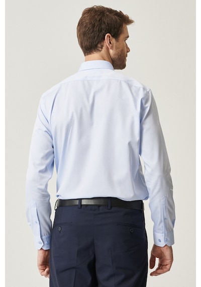AC&Co / Altınyıldız Classics Erkek Acık Mavı Ütü Gerektirmeyen Non-ıron Taılored Slim Fit Dar Kesim %100 Pamuk Gömlek Açık Mavi