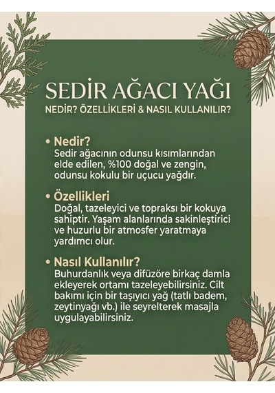 3 Adet Sedir Ağacı Yağı 20 Ml - Cedarwood Essential Oil Diğer