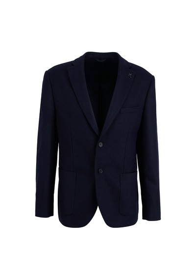 Fabrika Lacivert Erkek Slim Fit Ceket Leka