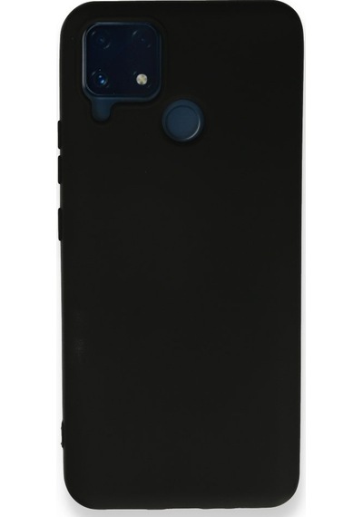 Realme C25 İçi Kadife Kaplı Esnek Silikon Kapak Ryc/ Nano Lansman Siyah