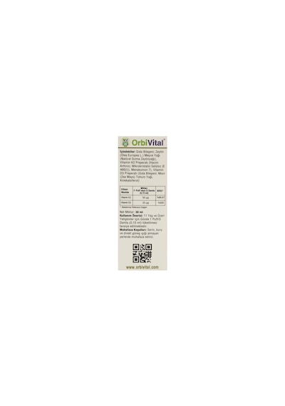 Orbivital D3k2 Vitamini Dilaltı Sprey 20,1 Ml 25 Mcg D3 Vitamini Ve 50 Mcg K2 Vitamini