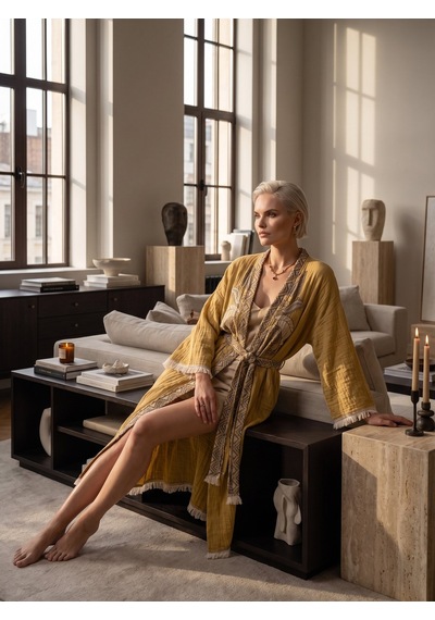 Brandsmiths Yellow Elephant Kimono Sarı