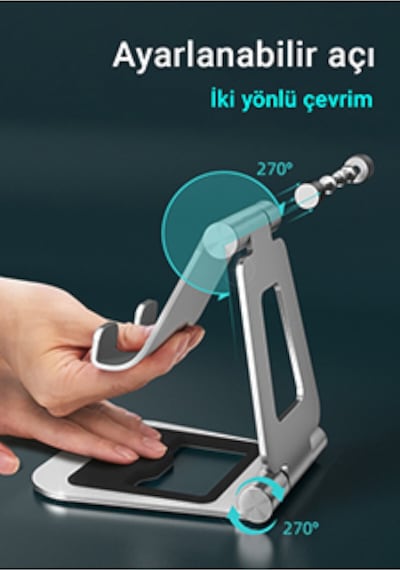 Mühlen T5 Ayarlanabilir Ergonomik Telefon Tablet Tutacağı Askısı Standı Füme Renk