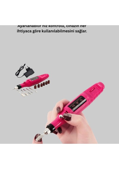 99.000 Rpm Usb Şarjlı Tırnak Matkap Makinesi Ayarlanabilir Hız Ve Düşük Titreşim