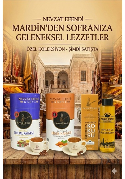 Nevzat Efendi 3 Lü Set: Spesiyal Dibek + Bademli Dibek Kahvesi + Mardin Kolonyası Diğer