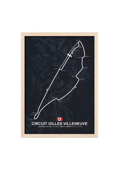 Gilles Villeneuve F1 Pisti Ahşap Çerçeveli Tablo Kanada Gp Poster Ahşap 01