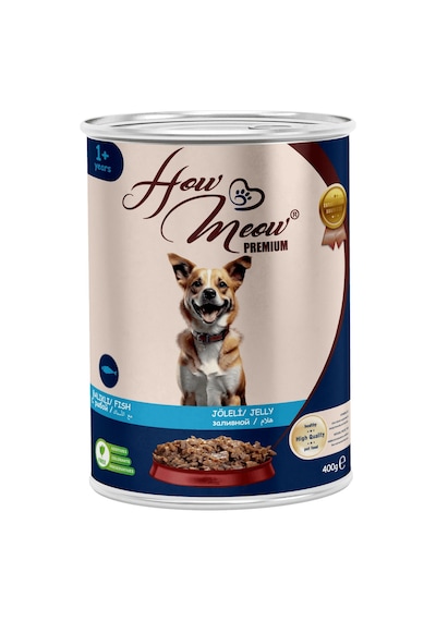 How Meow 12 Adet Pate Yetişkin Köpek Yaş Maması Balıklı - 400 Gr