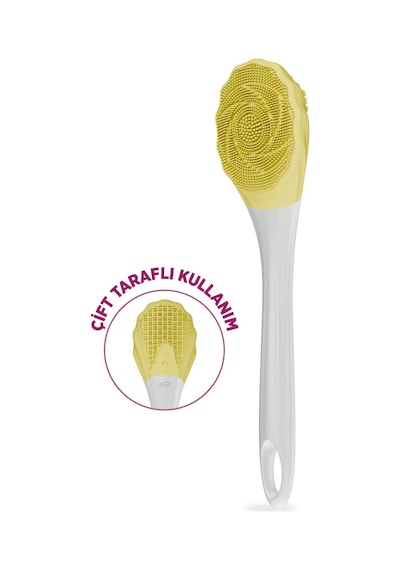 House Pratik Hp87 Şarjlı Silikon Duş Fırçası 3 Mod Titreşimli Vücut Temizleme Fırçası Sarı Sarı
