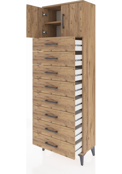 Arges Dolap 2 Raflı 8 Çekmeceli 2 Kapaklı 60x30x182 Çam-çam Çam Arges Dolap 2 Raflı 8 Çekmeceli 2 Kapaklı 60x30x182 Çam-çam Çam