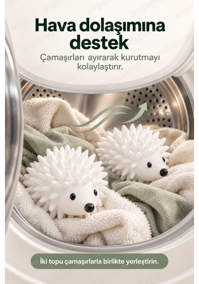 Çamaşır Kurutma Topu Tüy Toplayıcı Ve Kırışık Önleyici Beyaz