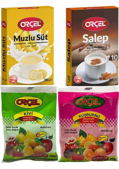 Orçel Salep 200 G +Muzlu Süt 200 G +Kivi 300 G+Kuşburnu 300 G Set