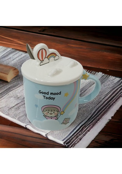 Gökkuşağı Modelli Kupa Bardak Mavi Kupa Bardak Diğer