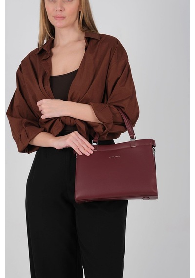 Silver Polo Sp1237 Kadın El Çantası Cilt Bordo-bordo