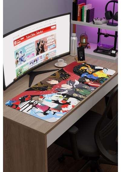 Kagerou Project Kaymaz Dikişli Kauçuk Oyuncu Mousepad V2 - 90x40 Xxl Gaming Mouse Pad Fare Altlığı