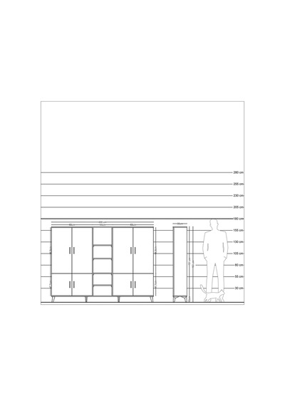 Arges Dolap 14 Raflı 8 Kapaklı 220x30x163 Antrasit-antrasit Antrasit - Antrasit Arges Dolap 14 Raflı 8 Kapaklı 220x30x163 Antrasit-antrasit Antrasit - Antrasit
