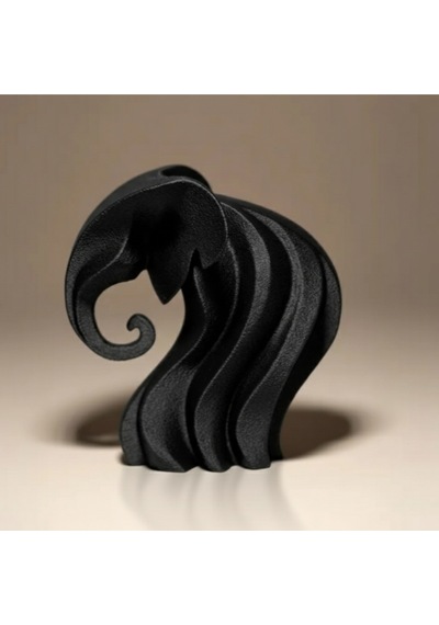 Modern Dalgalı Fil Heykeli 11 Cm Minimalist Ev Dekorasyonu Pla Malzeme.3d Baskı