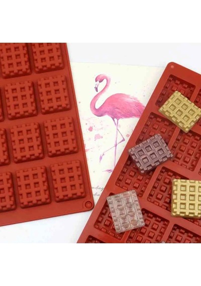 Mini Waffle Pişirme Dikdörtgen Bisküvi Çikolata Bisküvi Silikon Kalıbı Goldcakes