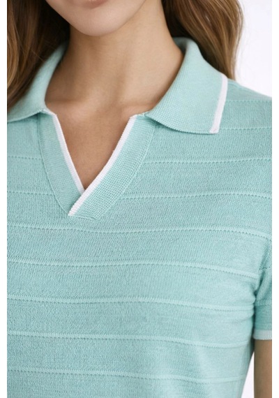 Wear Vexel Kadın Yazlık Dokuma Triko Tişört Düğmesiz Polo Yaka Kısa Kol T-shirt - Mint Yeşili Mint Yeşili Wear Vexel Kadın Yazlık Dokuma Triko Tişört Düğmesiz Polo Yaka Kısa Kol T-shirt - Mint Yeşili Mint Yeşili