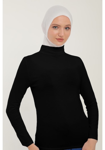 Sonbaharmoda Kadın Uzun Kollu Yarım Balıkçı Yakalı Penye Likralı Body - Siyah Siyah Sonbaharmoda Kadın Uzun Kollu Yarım Balıkçı Yakalı Penye Likralı Body - Siyah Siyah