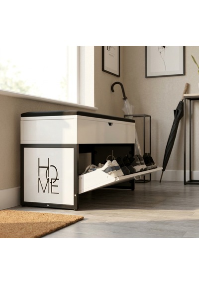 Puflu Sandıklı Metal Ayakkabılık 8 Çift Kapasiteli Minderli Bench Oturak Tasarım Tescilli Ürün Beyaz Puflu Sandıklı Metal Ayakkabılık 8 Çift Kapasiteli Minderli Bench Oturak Tasarım Tescilli Ürün Beyaz