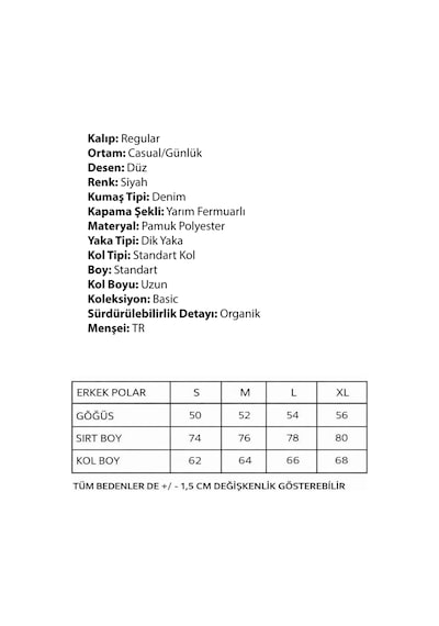 Walke Premium Erkek Yarım Fermuarlı Outdoor Spor Polar Ceket Siyah