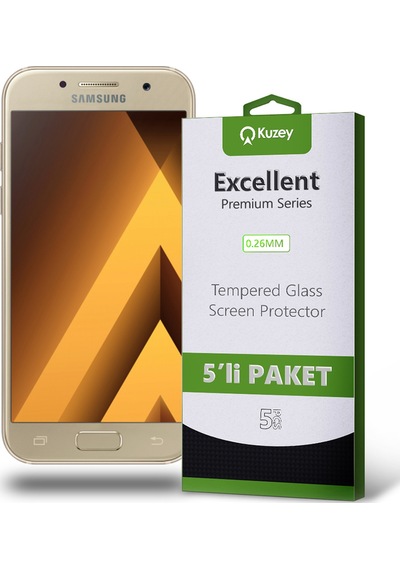 Samsung Galaxy A3 2017 ile Uyumlu Temperli Ekran Koruyucu Kırılmaz Cam Ekonomik 5'li Paket