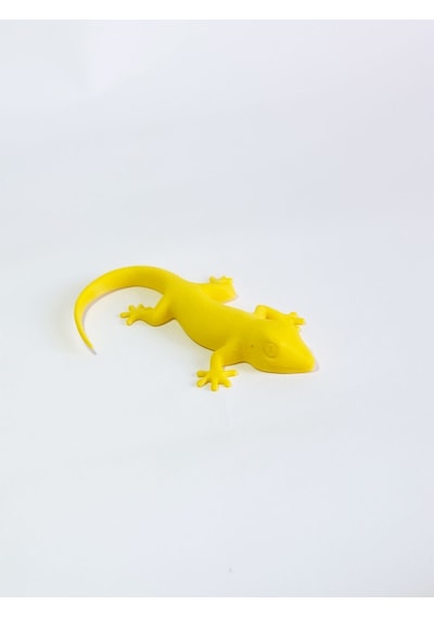 3D Kertenkele Geko Figürlü Model Oyuncak - Sarı