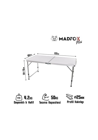 Madfox Field Katlanır Kamp Masası Çok Renkli