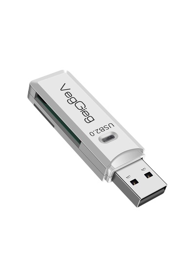 Usb 2.0 Sd Ve Micro Sd Hafıza Kart Okuyucu Beyaz