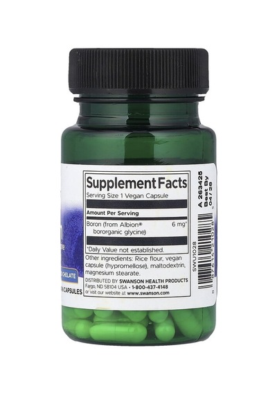 Swanson Vitamins, Albion Boron, 6 Mg, 60 Vegan Capsules