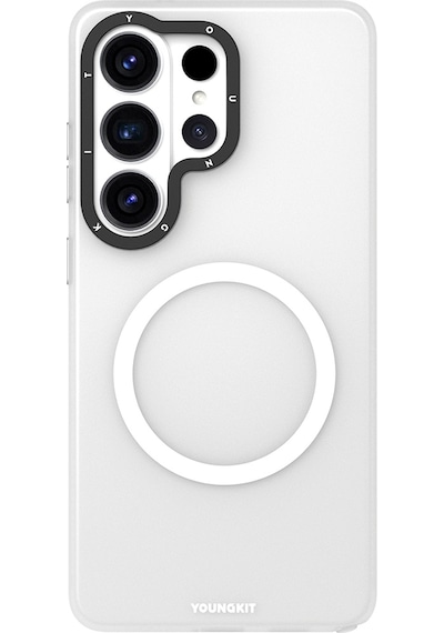 Galaxy S26 Ultra Uyumlu Kılıf M-safe Şarj Özellikli Youngkit Hidden Sand Serisi Kapak Beyaz Beyaz