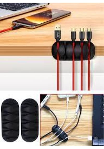 5 Kanallı Kablo Tutucu Düzenleyici Fiş Tutucu Kablo Sabitleyici 1 Adet