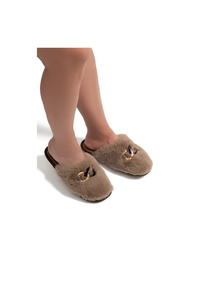 Twigy Perla Peluş Kadın Ev Terliği Bej 37/41 Bej