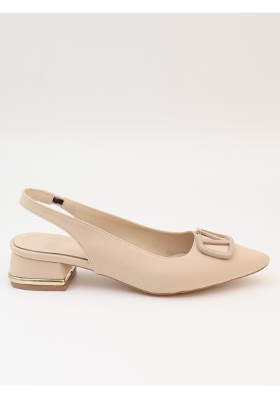 Nesilshoes Nesil Shoes Ceylan 801 Ten Saten Tokalı Kadın Sandalet