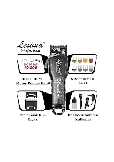 Ls-1000 Monster 10.000 Rpm Serisi Professional Model Saç Sakal Tıraş Makinesi