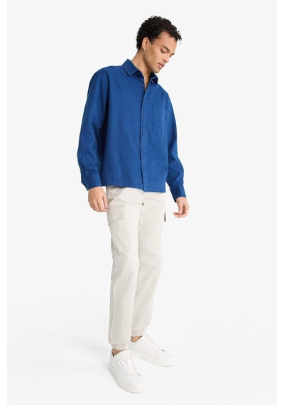 Defacto Regular Fit Beli Bağcıklı Kargo Cepli Jogger Pantolon F4681ax25aubg766 Bej