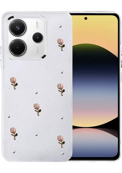 Newface Xiaomi Redmi Note 14 4g Fiyonk Desenli Kapak - Desen 6 Beyaz