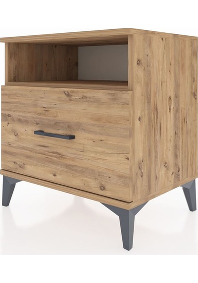 Hyperion Komodin Tek Raflı Tek Çekmeceli 60x44x64 Çam-çam Çam
