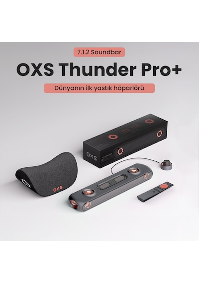 Oxs Thunder Pro+ Gaming Soundbar, Kablosuz Yastık Hoparlör, 7.1.2 Dolby Atmos HDMI eARC, 3D Ses, 180W