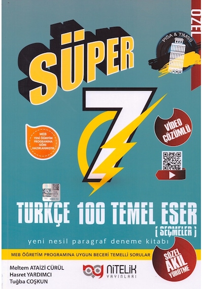 Nitelik 7.Sınıf Süper Türkçe 100 Temel Eser Paragraf Deneme