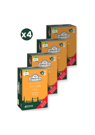 Ahmad Tea Klasik Ceylon Tea Demlik Poşet Çay 40x2 G 4'li Ekonomik Paket Toplam 160 Demlik Poşet