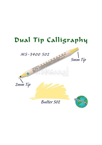 Zig Calligraphy Çift Uçlu Kaligrafi Kalemi 2 Mm + 5 Mm 502 Butter