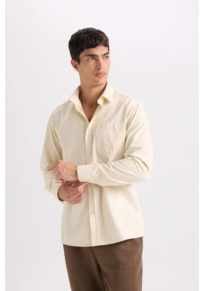 DeFacto Regular Fit Polo Yaka Gabardin Uzun Kollu Gömlek D4934AX24AUBG760 DeFacto Regular Fit Polo Yaka Gabardin Uzun Kollu Gömlek D4934AX24AUBG760