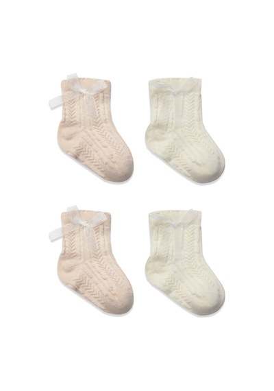 Erturkstore Fiyonklu Penye Soket Çorap 2li 10149 Somon Çok Renkli