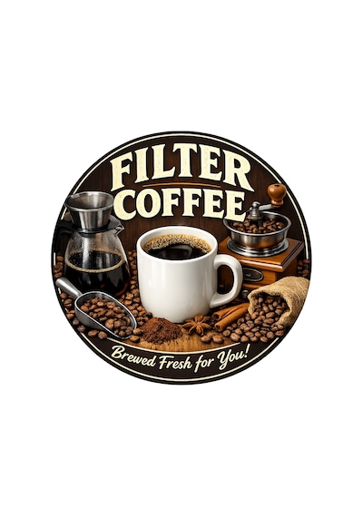 Mayeka Filtre Kahve Temalı Cafeler Kahveciler Baristalar İçin Ahşap Duvar Kapı Dekoratif Süs Tablo 11