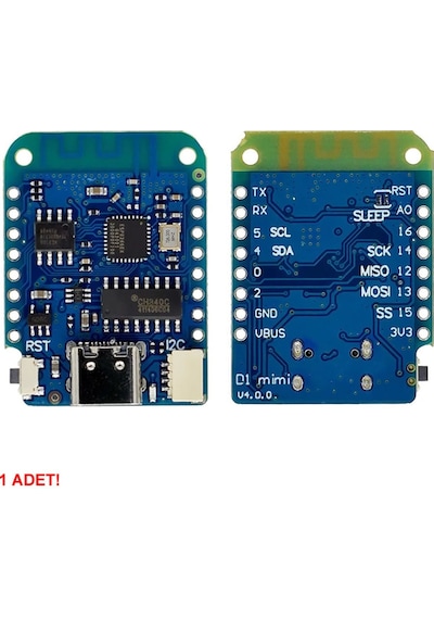 Wemos D1 Mini V4 Esp8266 Kablosuz İnternet Wifi Iot Geliştirme Kartı Type C Usb Uart Iıc Spı Ch340