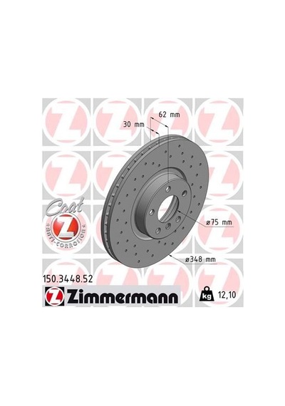 Zimmermann Ön Fren Diski Bmw E70 F15 E71 F16 Delıklı Zımmermann 150.3448.52 34116886477