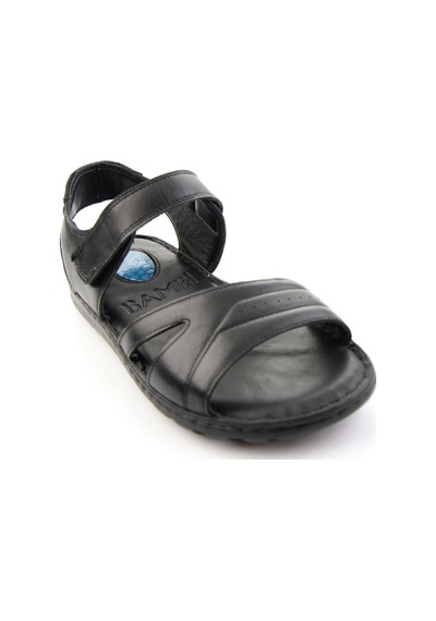 Siyah Hakiki Deri Erkek Sandalet E05437184903